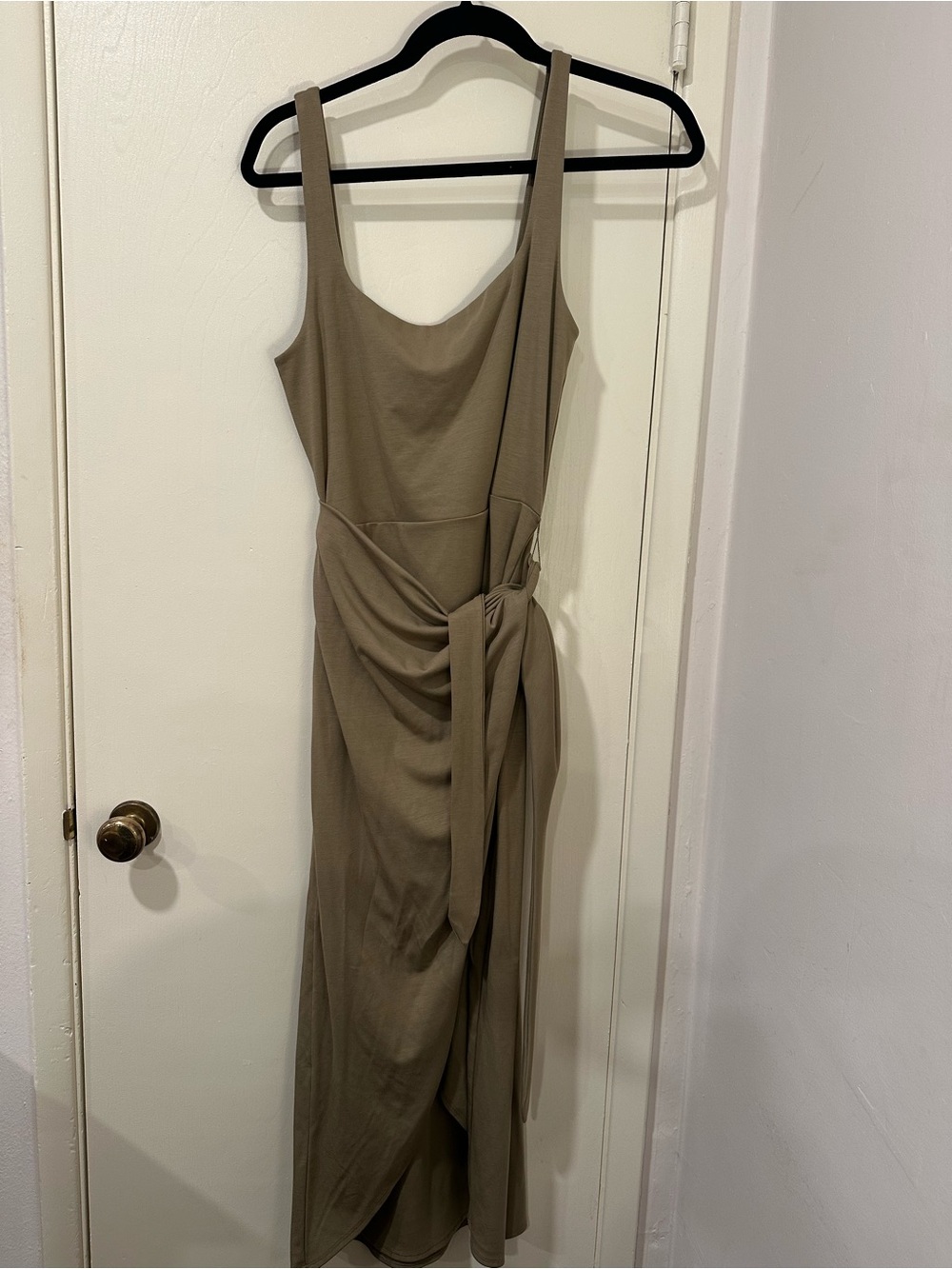 Aritzia Long Tank Maxi Wrap Wilfred Dress - Taupe/Green